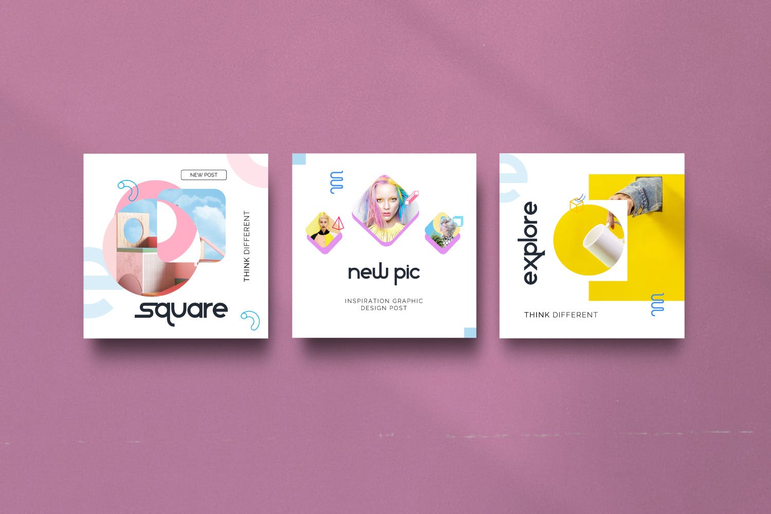 创意几何图形设计风格社交媒体素材包v2 Geometri – Pack 2 Social Media Kit Post+Stories插图(2)