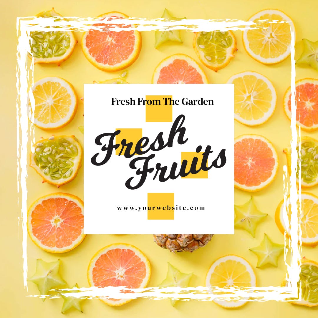 新鲜蔬果生鲜品牌社交媒体Banner图设计模板普贤居精选 Fresh Fruit Media Banners插图(4)