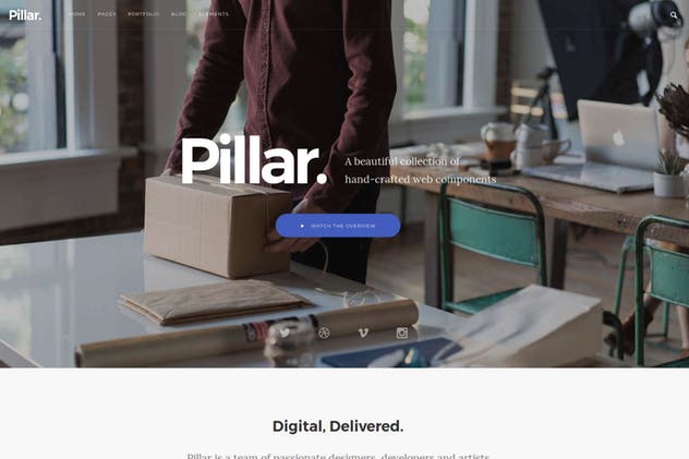 响应式多用途创业公司网站Drupal主题模板16图库精选 Pillar – Multipurpose Drupal 8 Theme插图(1)