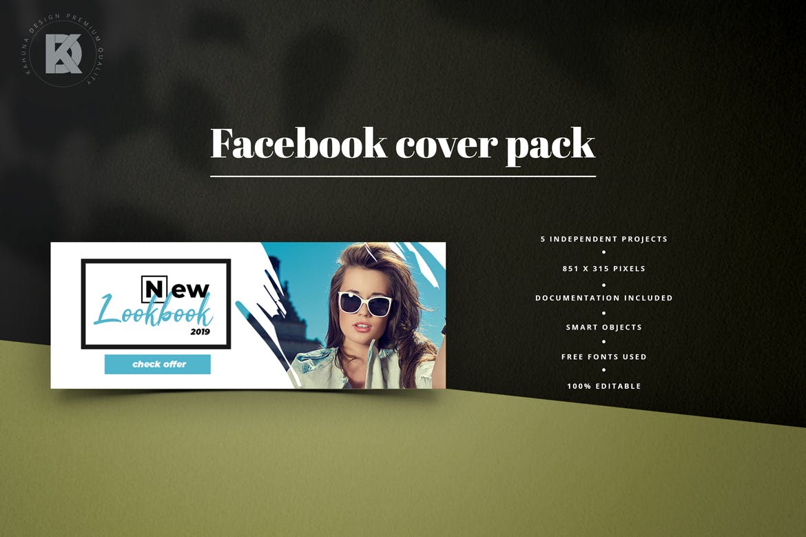时装品牌Facebook社交推广封面设计模板素材库精选 Fashion Facebook Cover Kit插图(5)
