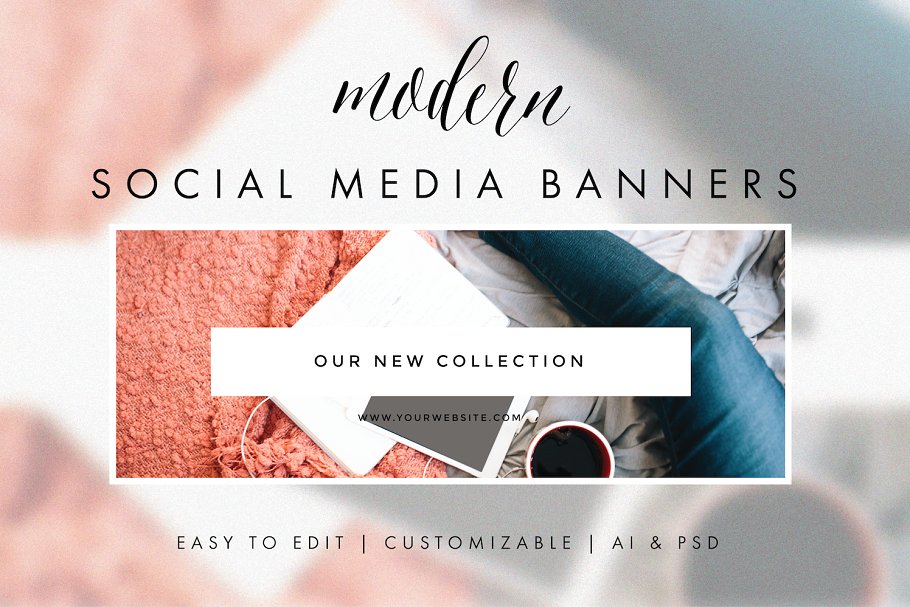 现代社交媒体Banner模板16设计网精选 Social Media Banners – Modern插图