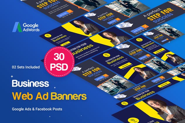 多用途企业业务宣传推广谷歌Banner16设计网精选广告模板 Multipurpose, Business, Startup Banners Ad插图(1)