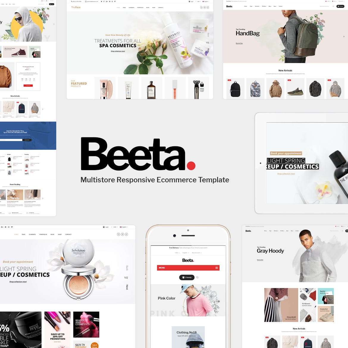 化妆品护肤品品牌电商网站Prestashop主题模板非凡图库精选 Beeta – Prestashop Theme插图(1)
