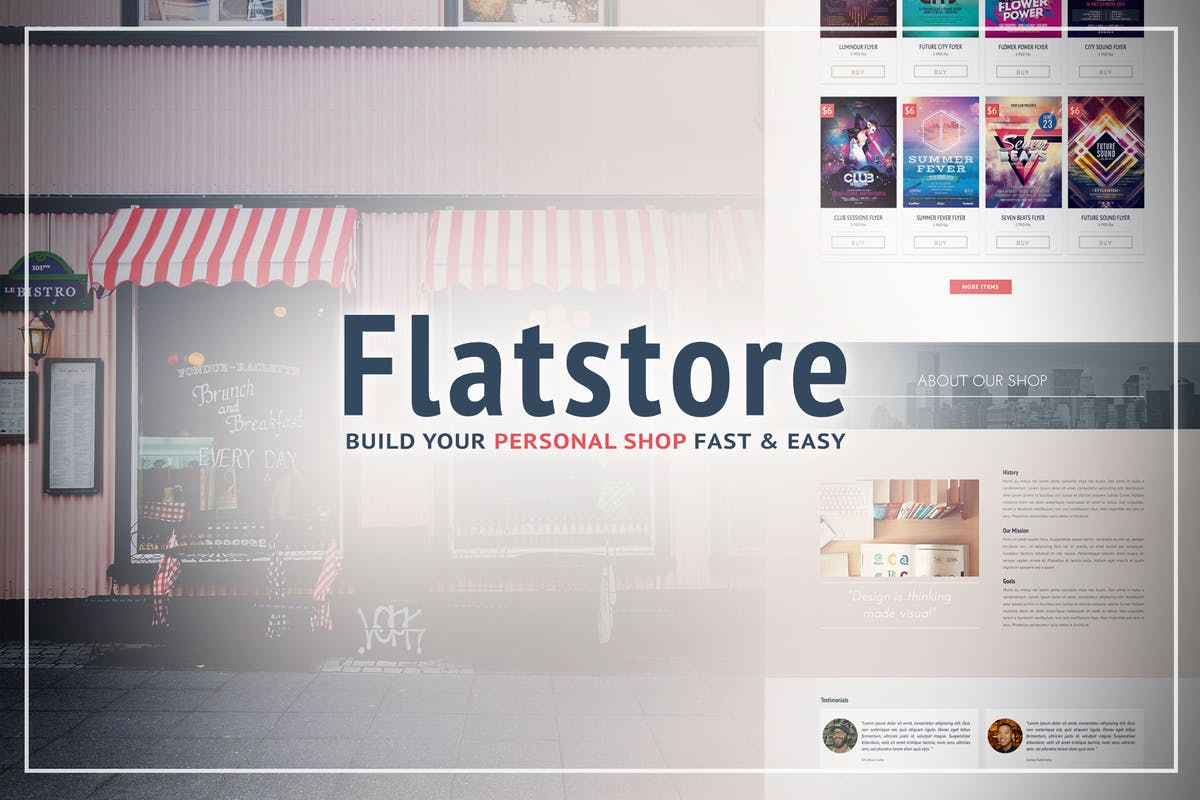 创意时尚产品电商网站Adobe Muse模板非凡图库精选 Flatstore – eCommerce Muse Template插图