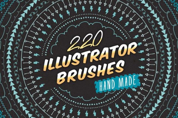 220款素描图案线条AI笔刷 220 Sketched Illustrator Brushes