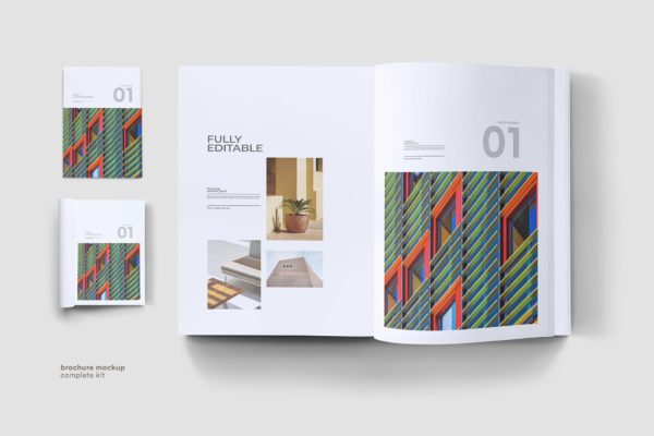 企业画册封面&amp;版式设计效果图样机素材天下精选 Brochure Mock Up