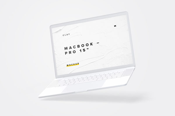 15寸MacBook Pro笔记本电脑屏幕演示样机模板 Clay MacBook Pro 15&quot; with Touch Bar Mockup