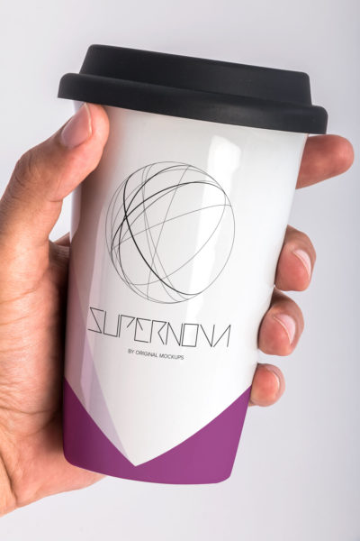 咖啡纸杯外观印刷效果预览样机模板02 Coffee Mug PSD Mockup 02