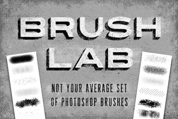 铅笔手绘碳粉印迹效果PS笔刷 Brush Lab – Photoshop Brushes