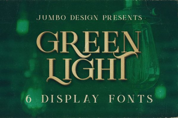 复古风格品牌VI设计英文衬线字体 Green Light &#8211; 6 Vintage Style Fonts