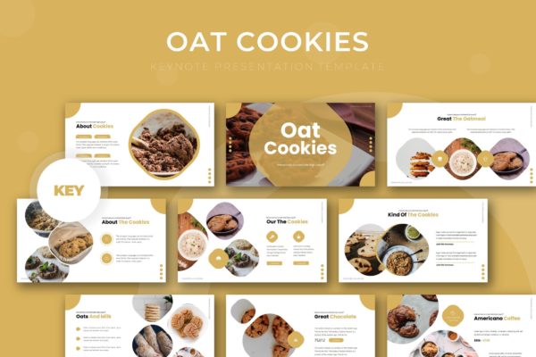 烘焙主题品牌推介16素材精选Google演示模板 Oat Cookies &#8211; Google Slide Template