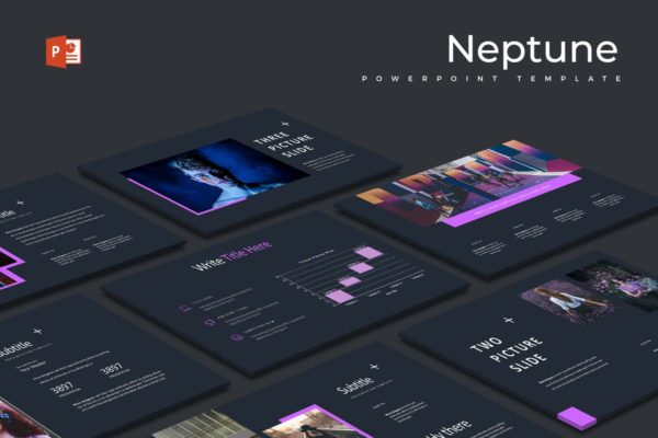 多配色方案企业业务宣传PPT模板素材 Neptune &#8211; Powerpoint Template