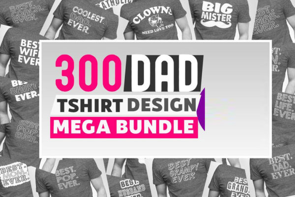 300件爸爸主题印花T恤设计样机套装