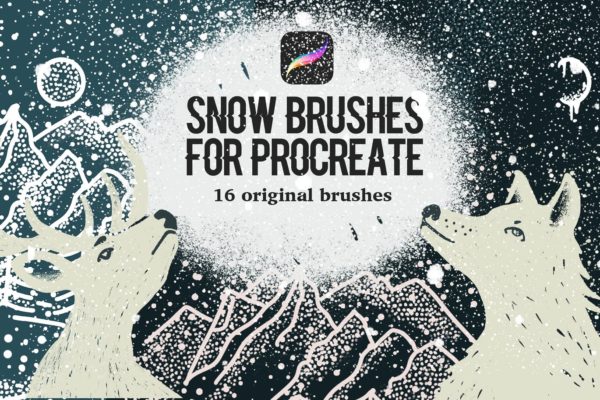 雪景手绘必备利器-Procreate雪花图