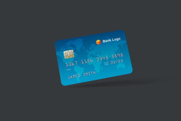 银行卡/信用卡正面设计效果图样机 Credit Card Mockups