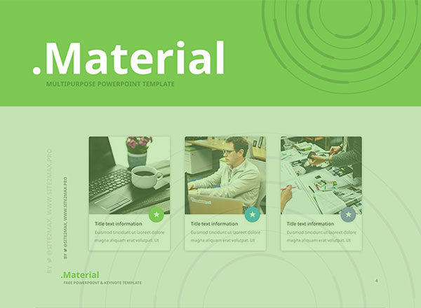 多用途绿色系免费PPT模板: “Material”