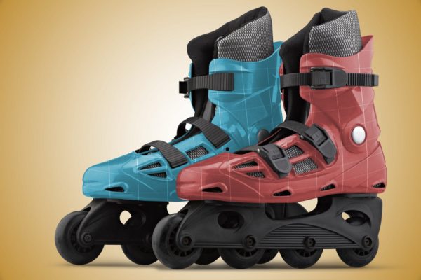 旱冰鞋溜冰鞋外观设计样机素材中国精选模板 Roller_Skate-Mockup