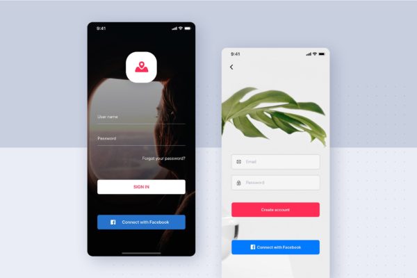 APP应用注册界面表单设计16素材网精选模板 Sign Up Form for mobile Interface template