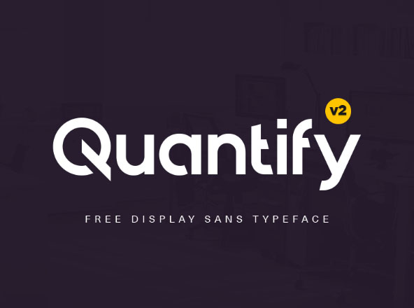 Logo&amp;海报排版设计英文无衬线字体 Quantify Font