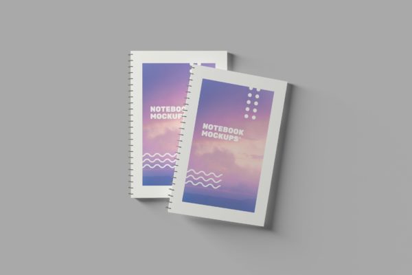活页记事本封面设计效果图样机 Notebook Mockups