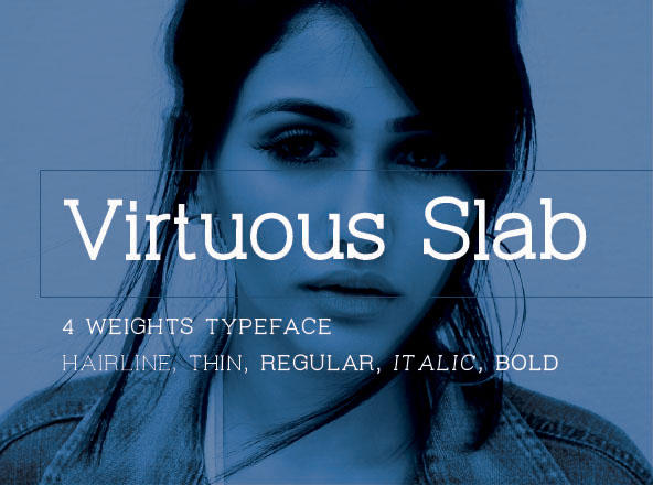 优秀网页设计排版英文衬线字体 Virtuous Slab Font