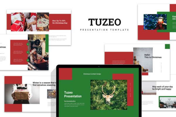 圣诞节促销活动策划方案PPT幻灯片素材 Tuzeo : Christmas Event Promo Powerpoint