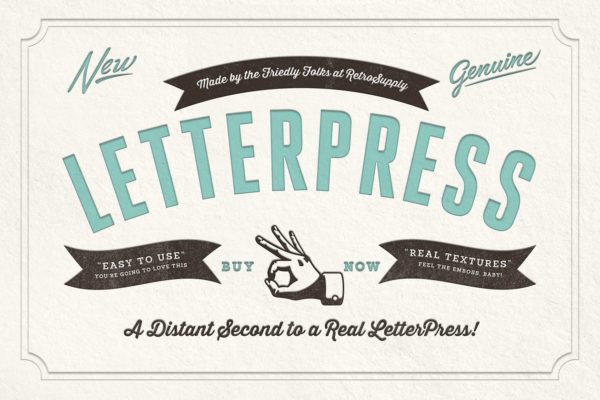 凸版印刷文本图层样式 RetroSupply LetterPress