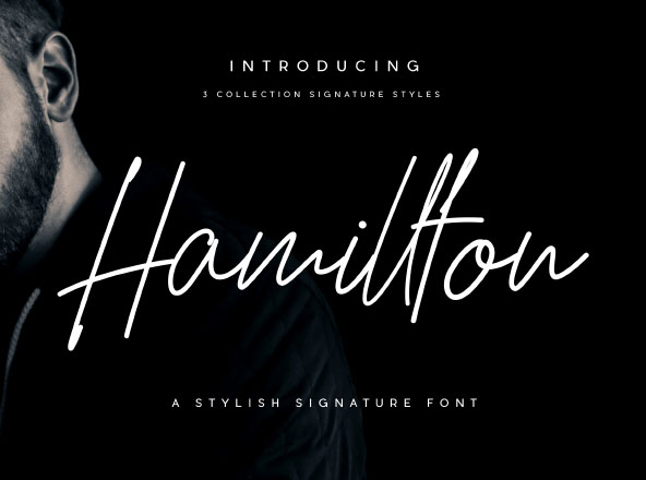 优雅设计风格英文钢笔签名字体 Hamillton Signature Script Typeface