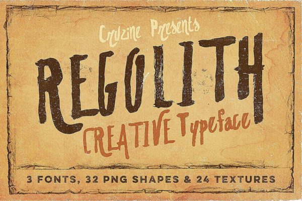 创意油漆刷手写装饰字体下载 Regolith