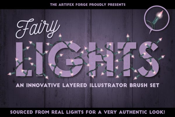 童话灯饰效果设计AI笔刷 Fairy Light Brushes
