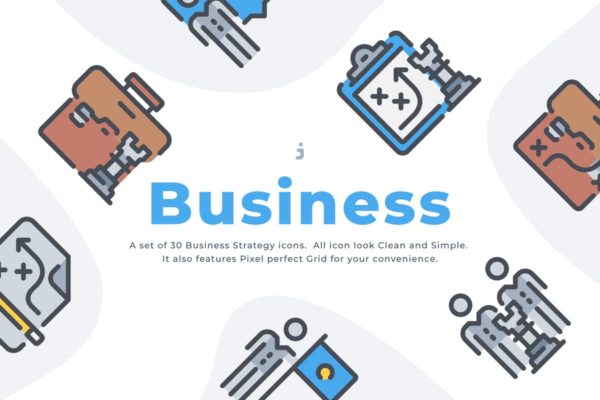 30枚商业战略主题图标素材 30 Business Strategy icon set