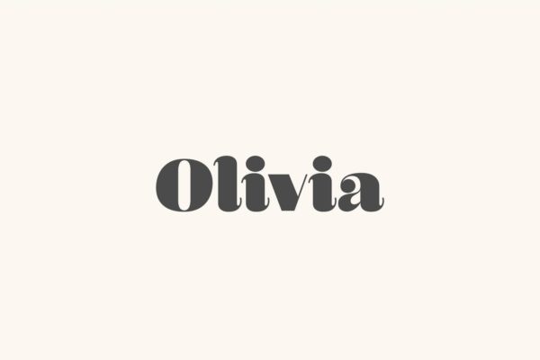 复古弯曲线条设计风格英文无衬线标题字体 Olivia &#8211; A Curvy Typeface