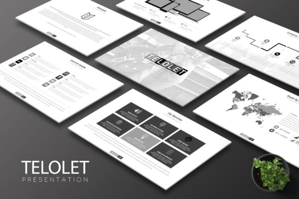 企业历史/企业介绍谷歌幻灯片设计模板 Telolet Google Slides