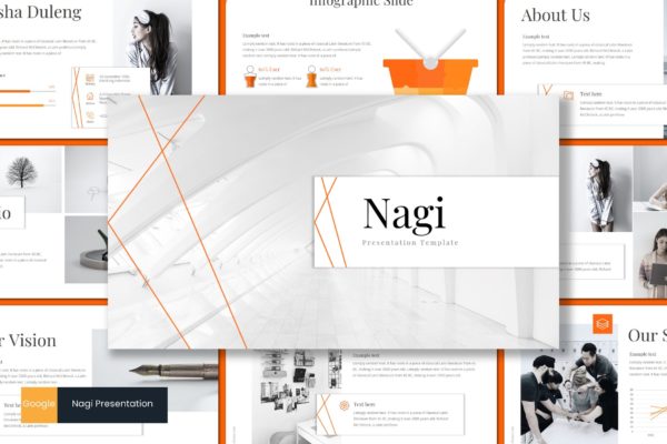 创意设计公司业务介绍谷歌幻灯片模板 Nagi &#8211; Google Slides Template