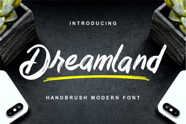 英文创意手绘笔刷字体下载 Dreamland &#8211; Handbrush Modern Font