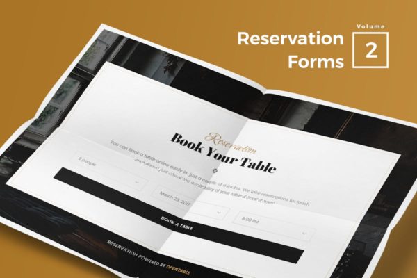 预订表单网页设计UI模板V2 Reservation Forms for Web Vol 02