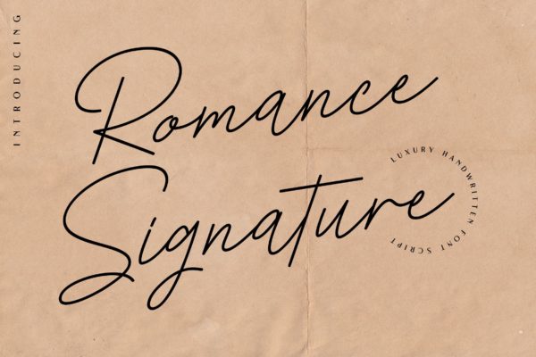 浪漫主义风格女性钢笔签名英文字体16设计素材网精选 Romance Signature &#8211; Beauty Signature Font