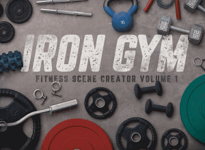 健身预设场景 Mockups 模版 Iron Gym Scene Creator Volume 1