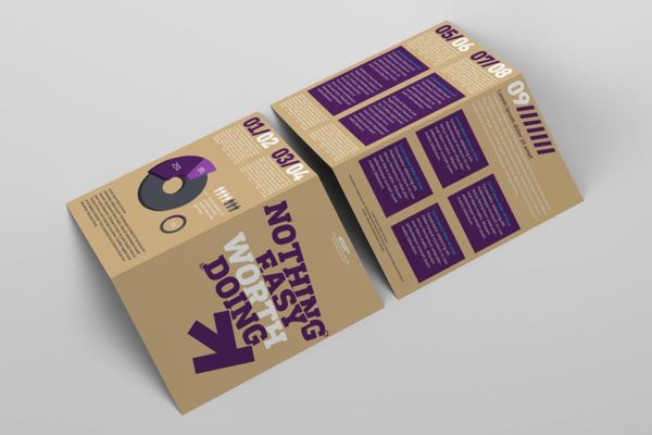 双折页企业宣传册样机 Bi-fold Brochure Mockup Pack