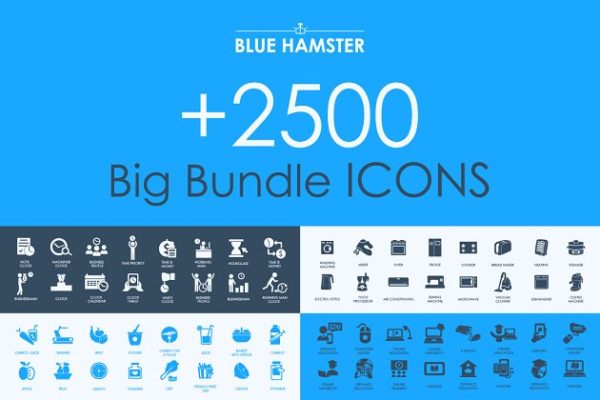 超级图标合集[127个分类，2500+枚图标] BLUE HAMSTER Icons Library