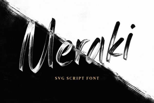 手写SVG脚本英文马克笔字体 Meraki SVG Script Font
