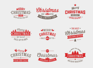 新鲜时尚的圣诞节字体设计素材下载