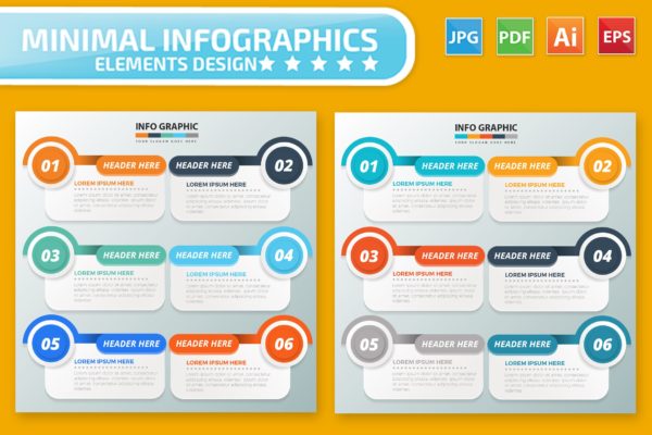 PPT幻灯片步骤要点归纳信息图表设计素材 Infographic Elements