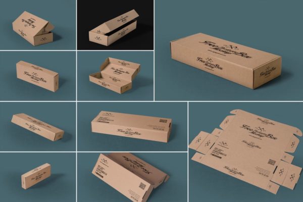 10个矩形包装盒设计样机模板 10 Rectangular Packaging Box Mockups