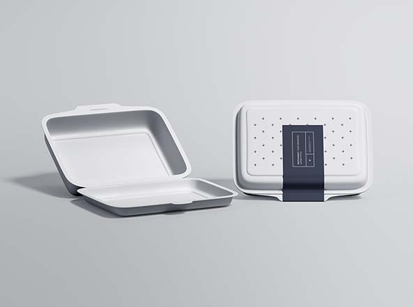 高端餐厅外带外卖包装盒设计图素材中国精选模板 Restaurant Food Packaging Mockup