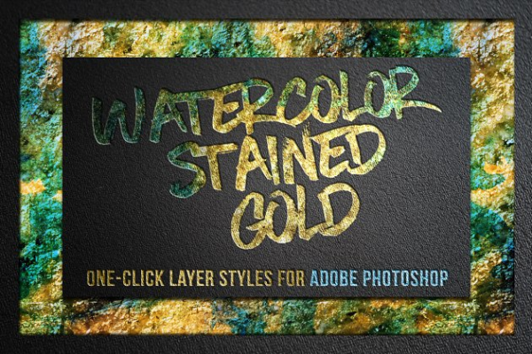 创意水彩金箔PS图层样式[1.1GB] Watercolor and Gold Layer Styles PS