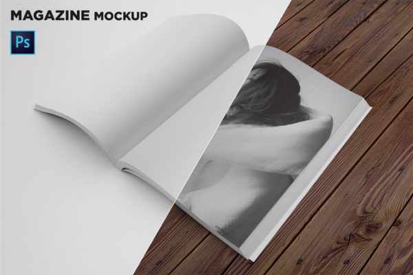 杂志内页排版设计透视图样机16图库精选 Magazine Mockup Perspective View