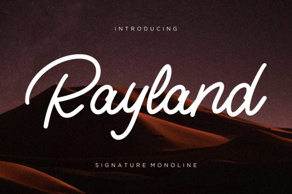 英文签名设计字体下载 Rayland Signature Monoline