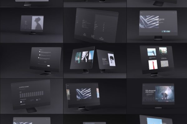 网站UI设计效果图预览黑色iMac电脑