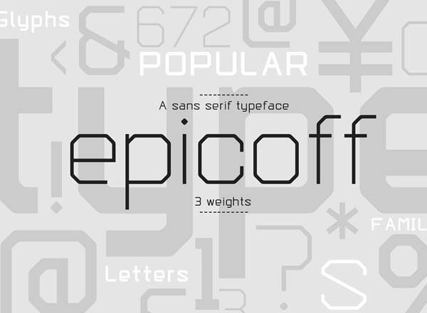 现代的、功能性的无衬线字体 Epicoff Typeface